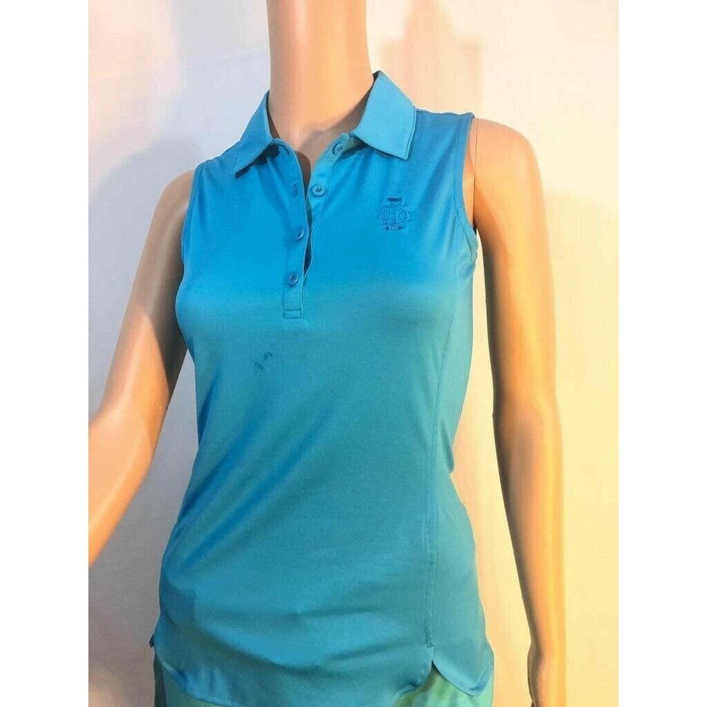 Ep Pro Women's Golf Polo Shirt Athletic Turquoise Sleeveless Collared  Sz XS